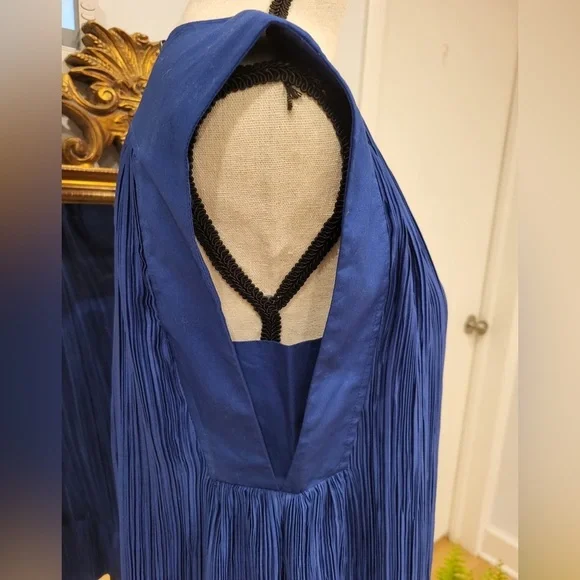 By Anthropologie Cap-Sleeve Plissé Mini Dress